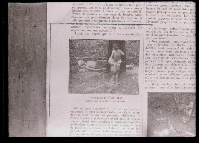 La grande pitié du Liban, enfant près du cadavre de sa mère.