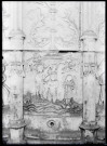 Détail de la piscine de l'abbaye Notre-Dame de Fontenelle de Saint-Wandrille-Rançon (Seine-Maritime).