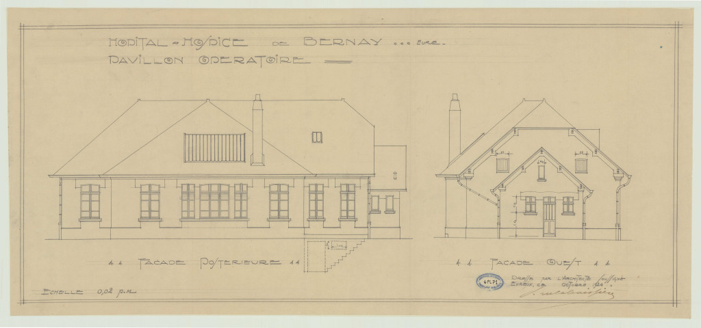 Bernay _"Hôpital-Hospice de Bernay. Pavillon opératoire".