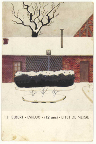 Evreux-Ville. Concours J.M. PAILLARD 1936-1937 - J.ELBERT-EVREUX (12ans) Effet de Neige.