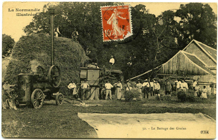 Divers. La Normandie illustrée. - Le Battage des Grains.