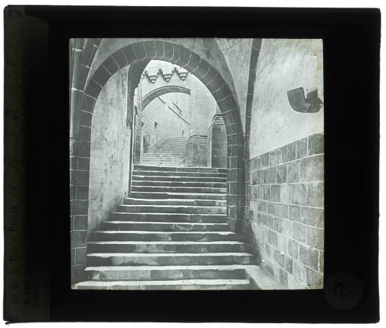 Abbaye du Mont-Saint-Michel (Manche), escalier abbatial.