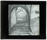 Abbaye du Mont-Saint-Michel (Manche), escalier abbatial.