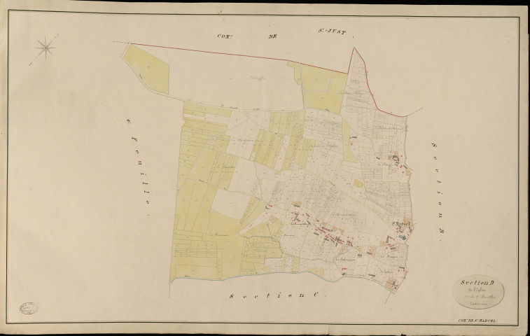 Saint-Marcel. Section D _ de l'Eglise _ 1re de 2 Feuilles