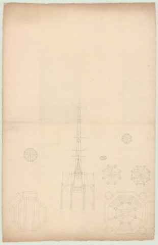 Evreux _Cathédrale. Projet de restauration de la flèche.