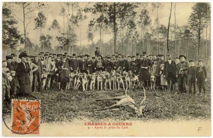 Beaumont-le-Roger. Chasses à courre - Après la prise du Cerf.