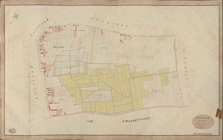 Jouy-sur-Eure. Section A _ du bout de Bas _ 3e et dernière Feuille