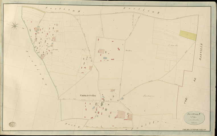 Saint-Aubin-de-Scellon. Section F _ de l'Eglise _ 1re de 3 Feuilles