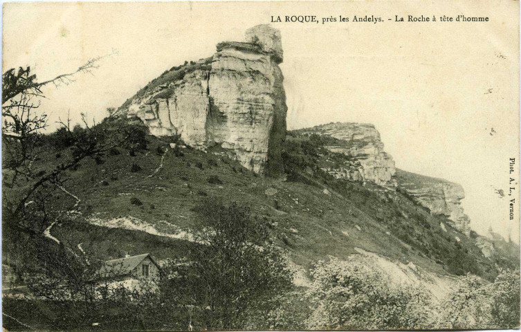 Andelys (Les). La Roque - La Roche à tête d'homme.