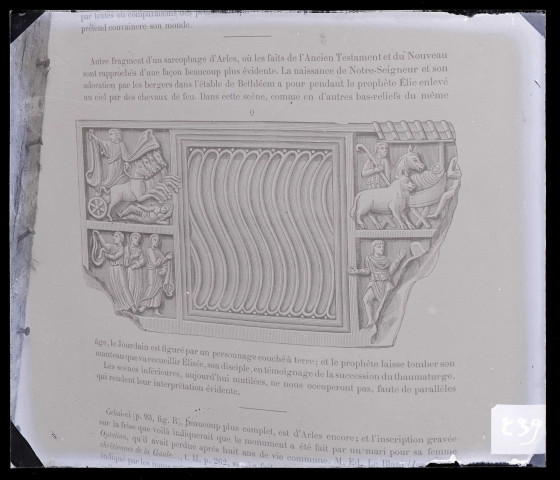 Fragment d'un sarcophage d'Arles (Bouches-du-Rhône) représentant la Nativité, dessin.