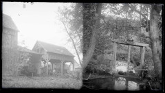 Hangar à charrette. Système de vanne d'une rivière de Rosay-sur-Lieure (Eure).