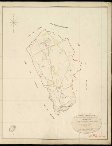 Croisille (La). Tableau d'assemblage _ du Plan Parcellaire de la Commune de Croisille _ Canton de Conches - Evreux - Eure. _ Terminé sur le Terrain le 22 Novembre 1855 , sous l'administration de M. Janvier, Préfet _ M. Godard, Maire _ sous la Direction de M. Masson, Directeur des Contributions directes _ M. Le Fébure, Géomètre en Chef. _ Par M. Martin, Géomètre de 1re classe.