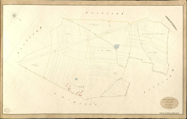 Graveron-Sémerville. Section C _ de Roucheville _ 1re de 2 Feuilles