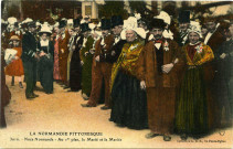 Divers. La Normandie pittoresque. - Noce Normande - Au 1re plan, le Marié et la Mariée.