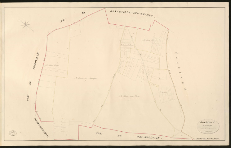 Malleville-sur-le-Bec. Section A _ de Maurepas _ Feuille Unique