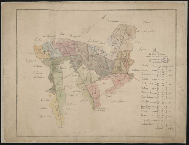 "Plan de la forêt d'Evreux divisée en 13 cantons ou districts".