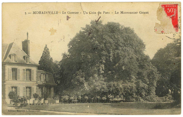Morainville-sur-Damville. Le Guerrier - Un Coin du Parc - Le Marronnier Géant.