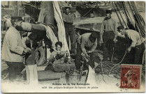 Divers. Scènes de la Vie Normande. - On prépare le départ du bateau de pêche.