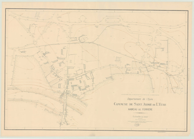 Saint-André-De-L'Eure _ MRU _ Plan topographique régulier du hameau de Ferrière