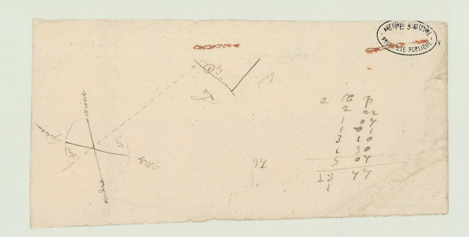 Bois-Anzeray - Fragments de plans parcellaires correspondant aux ainesses de Boistruel et de La Blanchetière. *