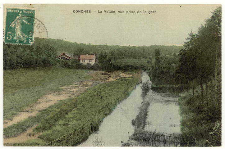 Conches-en-Ouche. La Vallée, vue prise de la Gare.