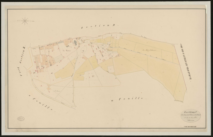 Bernay. Section C _ de la Couture, des Malouves et du val Menard _ 1re de 4 Feuilles