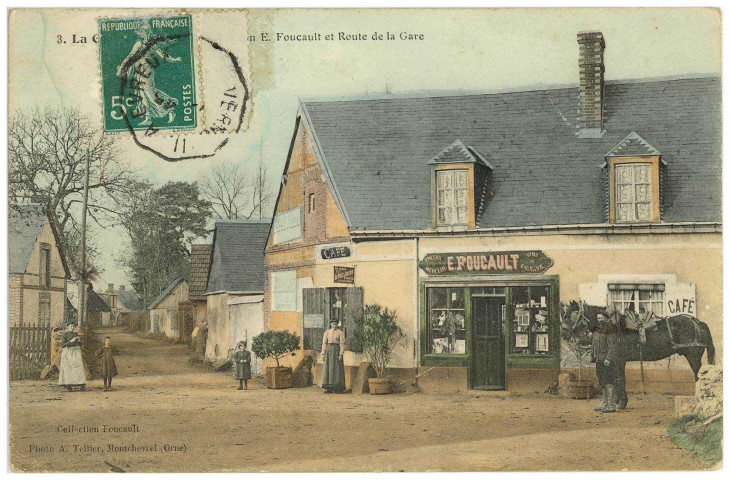 Guéroulde (La). [Maison] E. Foucault et Route de la Gare.