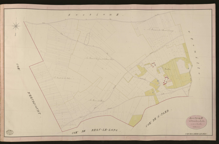 Saint-Denis-le-Ferment. Section D _ de Ste Austreberte et Gruchet _ 1re de 2 Feuilles