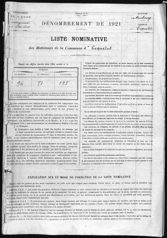 ECQUETOT 1921