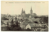 Evreux-Ville. Panorama sur la Cathédrale (Côté Sud) et la Tour de l'Horloge.