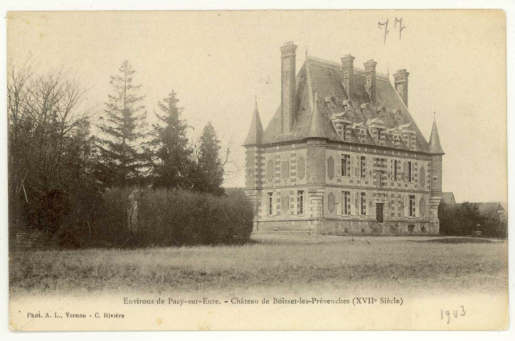 Boisset-les-Prévanches. Château de Boisset-les-Prévenches (XVIIe siècle).