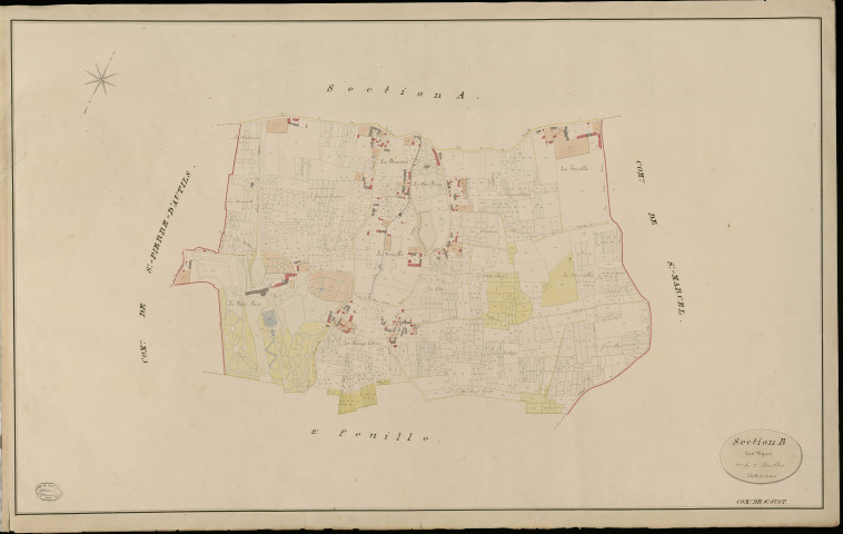 Saint-Just. Section B _ des Vignes _ 1re de 2 Feuilles