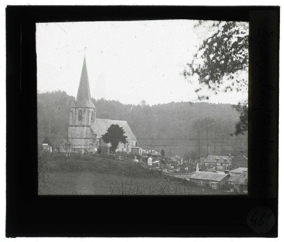 Église et cimetière d'Écaquelon (Eure).