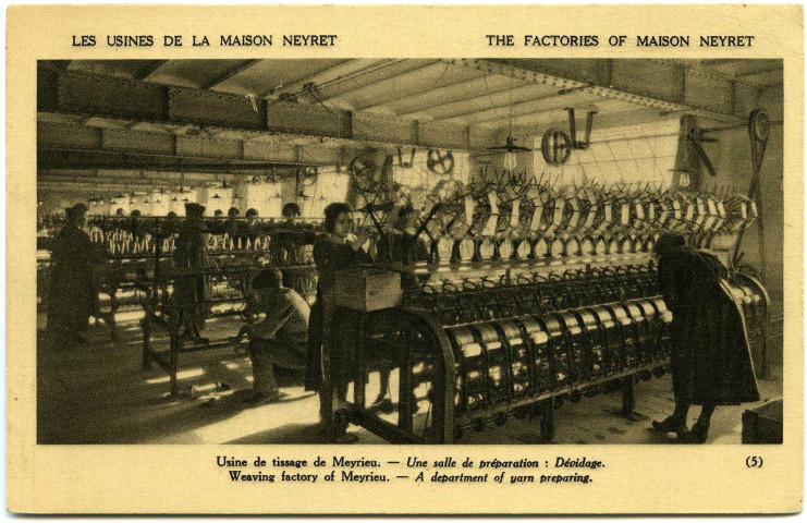 Fleury-sur-Andelle. Les Usines de la Maison Neyret. - Usine de tissage de Meyrieu. - Une salle de préparation : Dévidage.