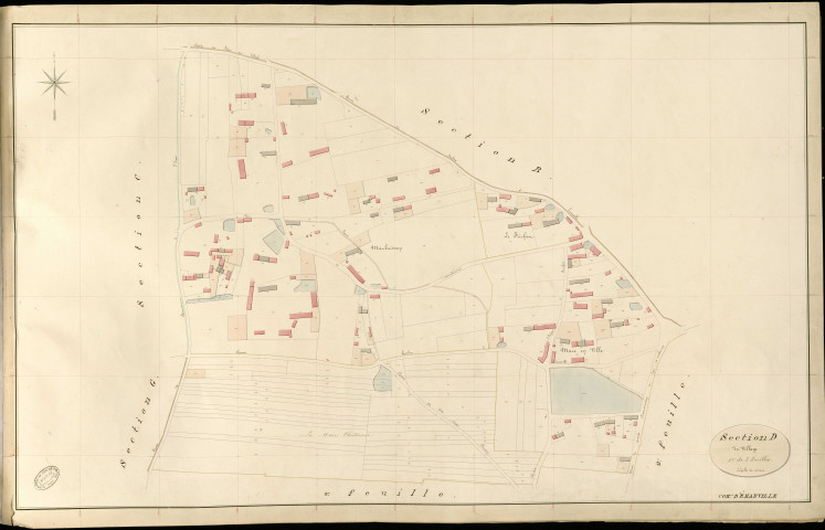 Emanville. Section D _ du Village _ 1re de 3 Feuilles