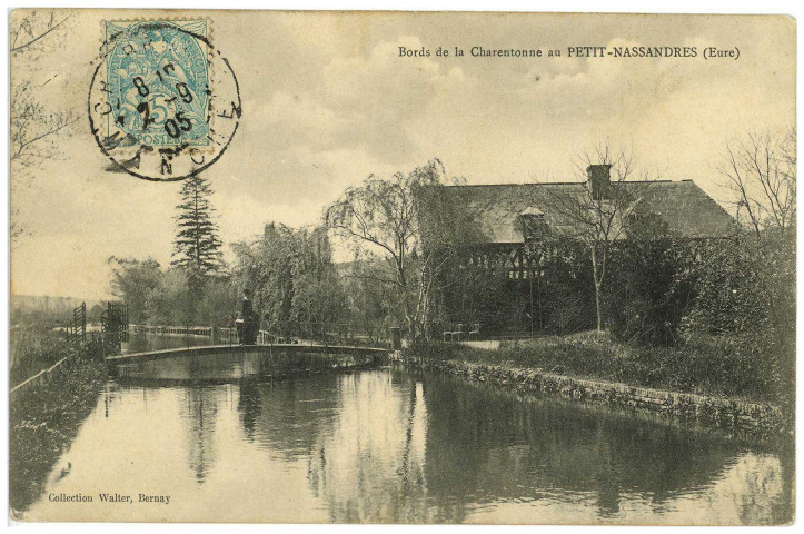 Nassandres. Bords de la Charentonne au Petit-Nassandres (Eure).