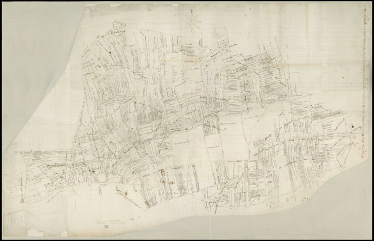 Corneuil - 1- "Première carte de Corneuil depuis le chemin de Paris et comprend toute la partie vers La Neuville". * 2- "Seconde carte du plan de Corneuil à partir du Chemin de Paris et comprend toute la partie vers Pommereuil". *