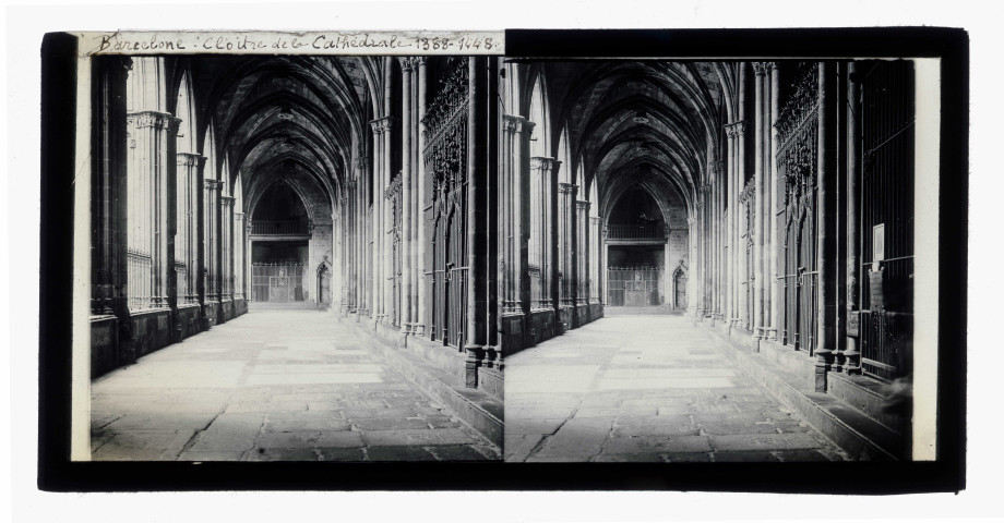 Galerie du cloître de la basilique Sainte-Eulalie de Barcelone (Espagne).
