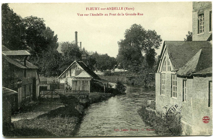 Fleury-sur-Andelle. Vue sur l'Andelle au Pont de la Grande-Rue.