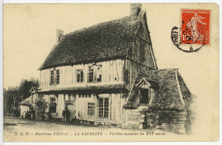 Saussaye (La). Environs d'Elbeuf - La Saussaye - Vieilles maisons du XVIe siècle.