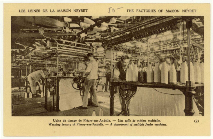 Fleury-sur-Andelle. Les Usines de la Maison Neyret-Usine de tissage de Fleury-sur-Andelle - Une salle de métiers multiples.