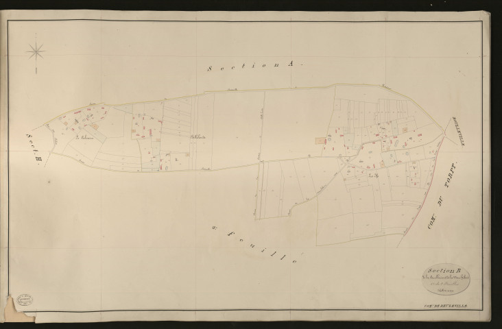 Beuzeville. Section B _ de la Carellerie et de la Mare hébret _ 1re de 2 Feuilles
