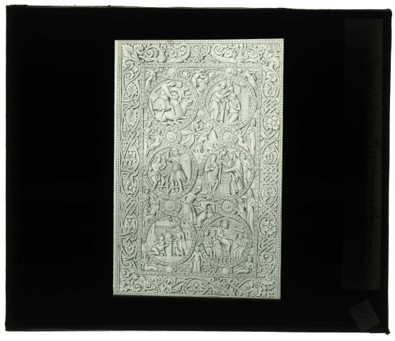Extrait du manuscrit de Jérusalem (Israël) représentant "David et la psychomachie".