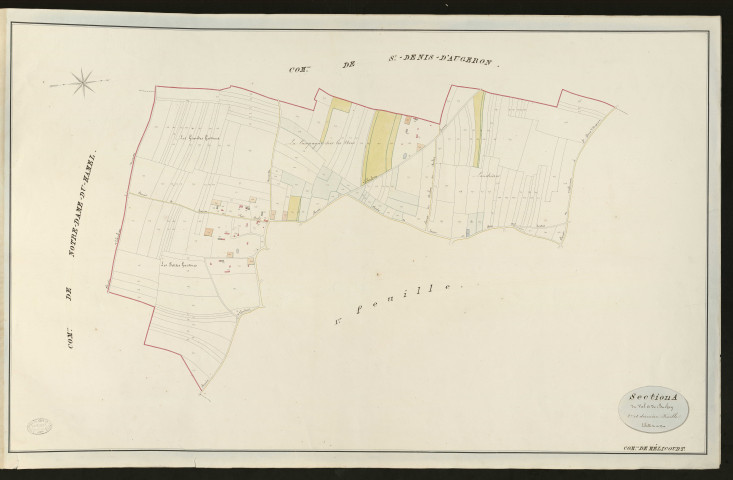 Mélicourt. Section A _ Du Val et de Buchey _ 2ème de 2 feuilles _ Echelle de 1 à 2500