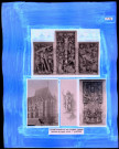 "Histoire générale du diocèse d'Évreux" du chanoine Bonnenfant tome I, planche XX église Sainte-Foy de Conches-en-Ouche (Eure), abside, statues de Saint-Roch et albâtres.