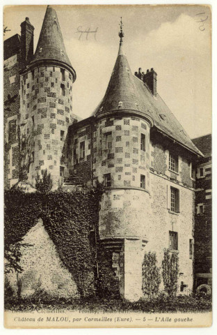 Cormeilles. Château de Malou - L'aile gauche.