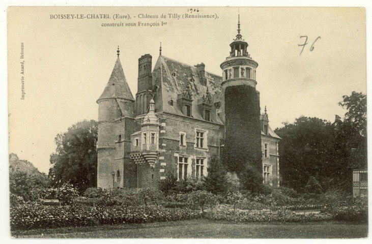 Boissey-le-Châtel. Château de Tilly (Renaissance), construit sous François 1er.