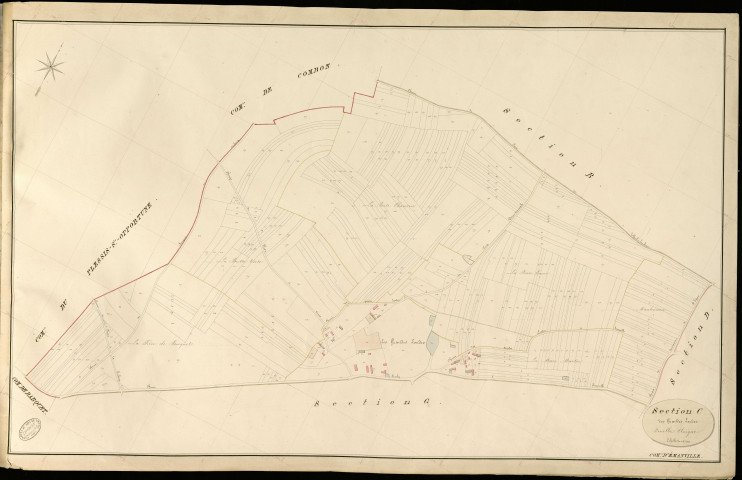 Emanville. Section C _ des Grandes Londes _ Feuille Unique