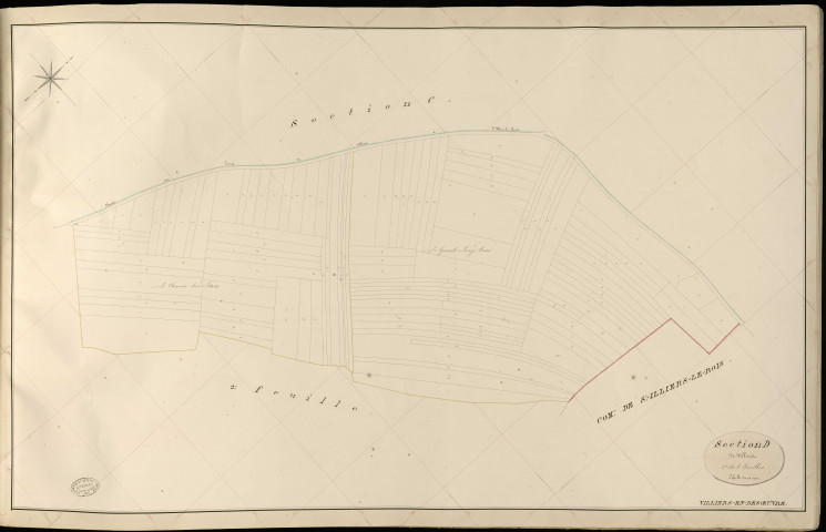 Villiers-en-Désœuvre. Section D _ de Villiers _ 1re de 6 Feuilles