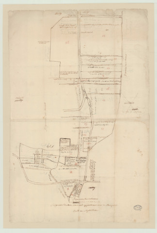 Chambord - 1- "Carte de la plus grande partie de l'ainesse du Buisson Roger située en la paroisse de Bois-Penthou. Carte n°8 Montrimé". * 2- "Plan de l'ainesse du Buisson Roger, paroisse de Bois-Penthou". * 3- "Plan de l'église et presbytère de la paroisse de Bois-Penthou". *